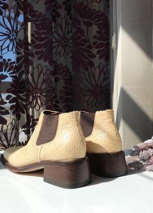 Нові шкіряні туфлі, черевики челсі з квадратним носком aketohn, італія3 фото