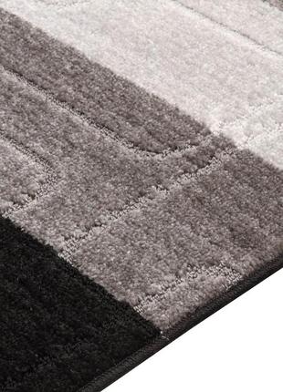 Набір килимків у ванну кімнату rubin multi 5020 9002 / 6203 60x100 + 60x50 см чорний сірий9 фото