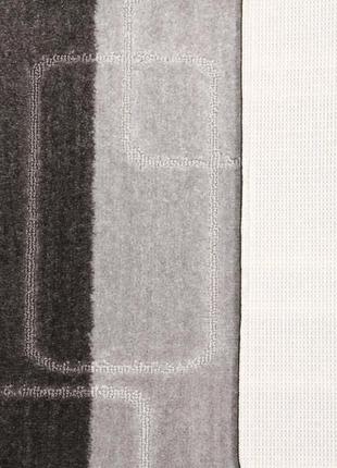Набір килимків у ванну кімнату rubin multi 5020 9002 / 6203 60x100 + 60x50 см чорний сірий6 фото
