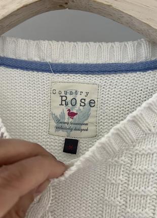Белый котоновый свитер country rose5 фото