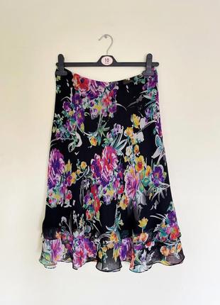 Шелковая юбка ralph lauren оригинал, в цветочный принт р.s шелк