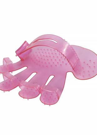 Перчатка hoopet pet wash brush pink для купания и массажа животных (k/opt-6933-27053)2 фото