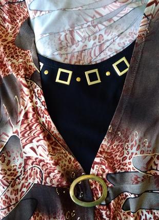 Р 16/50-52 красива ошатна блуза блузка кофточка в принт5 фото