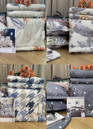 20 расцветок постельное белье с одеялом из микросатина1 фото