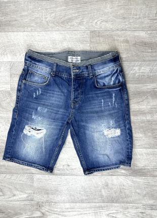 Zara man denim wear шорти w 38 l 30 размер джинсовые синий