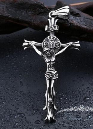 Хрестик з нержавіючої медичної сталі "розп'яття ісуса"