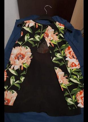 Топ майка h&m прозрачная свободная спина распашенка блуза черная в цветы6 фото