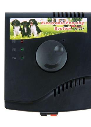 Електронний паркан для собак - електропастух з 1 нашийником на батарейці крона pet w-227b, провідний2 фото