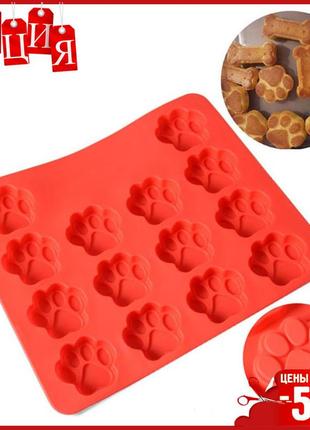 Силиконовая форма cumenss red для выпечки десертов кексов в виде лапок trend