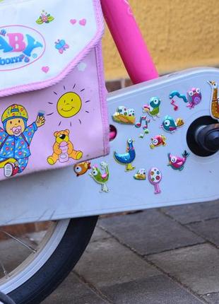 Дитячий велосипед для дівчинки puky babyborn 16" +шолом+сумки8 фото