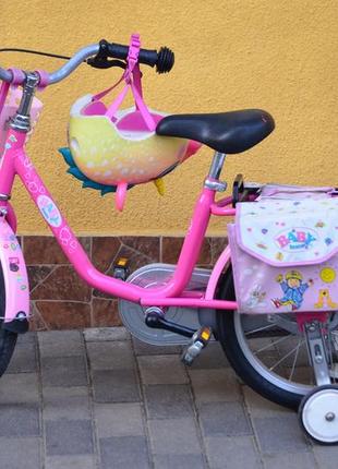 Дитячий велосипед для дівчинки puky babyborn 16" +шолом+сумки9 фото