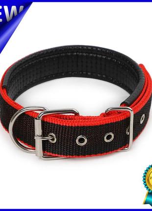 Ошейник для собак taotaopets 177701 xl black-red двухслойный регулируемый gold