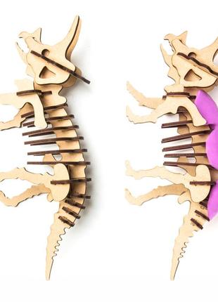 ✅ дерев'яний конструктор + ліплення robud fy05 трицератопс набір для творчості gold3 фото