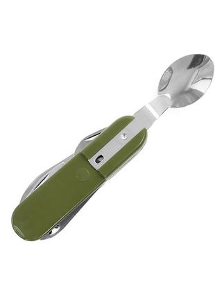 Туристичний мультитул lesko 7 в 1 похідний ніж, виделка, ложка, відкривачка, штопор, викрутка, tool3 фото