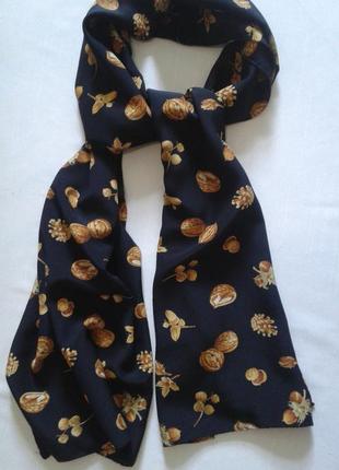 Шарф шаль елегантний шовковий з горіхами