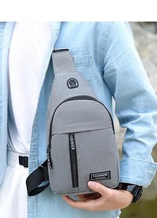 Женская нагрудная нейлоновая модная водонепроницаемая сумка через плечо на одно плечо nicen grey6 фото