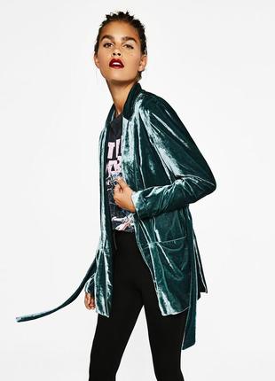 Оксамитовий жакет смарагдовий колір