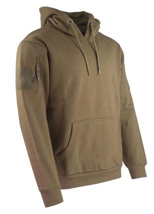 Кофта худі військова тактична kombat uk чоловіча з липучками під шеврони tactical hoodie s койот ku_22