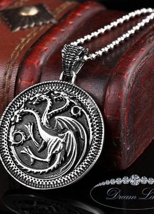 Кулон з фільму гра престолів з нержавіючої медичної сталі «targaryen»