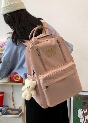 Розовый подростковый школьный рюкзак в розовом цвете5 фото