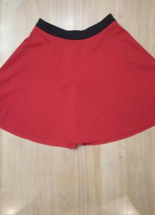 Базовая легкая красная юбка.размер s.4 фото