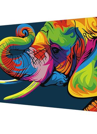 Картина за номерами lesko diy zc3003 "райдужний слон" 40-50см набір для творчості живопис (k-360s)