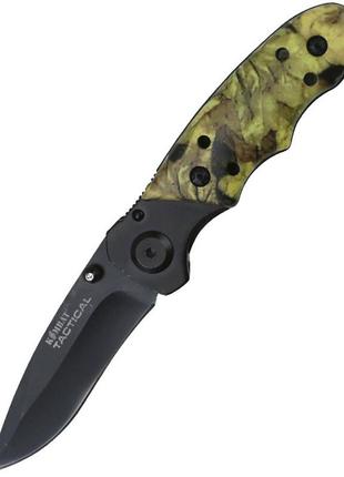 Нож раскладной тактический с карабином и клипсой для фиксации на поясе kombat uk camo mini lock knife kw531