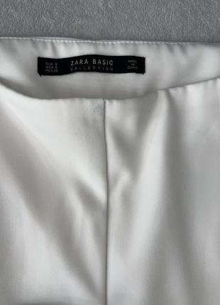 Белые брюки кюлоты с разрезами zara2 фото