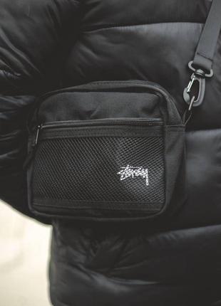 Месенджер stussy через плече чорний, сумка барсетка стусі містка чоловіча та жіноча
