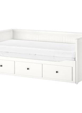 Каркас ліжка-кушетки з 3 ящиками, білий, 80x200 см, ліжко ikea hemnes хемнес