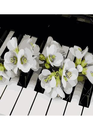 Картина за номерами strateg квіти на піаніно розміром 40х50 см (dy031) «strateg» (dy031)