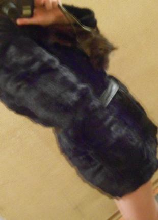 Шуба полушубок с козлика с шикарной чернобуркой5 фото