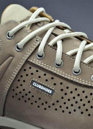 Чоловічі літні нубукові кросівки перфорація оливкові clubshoes 2084 фото