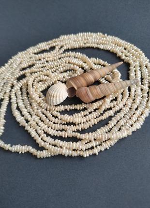 Натуральні перли намисто. намисто з натуральних перлів. довге намисто з перлів.7 фото