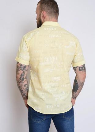 Рубашка мужская желтая с надписями 151431l gl_553 фото