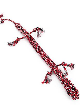 Іграшка мотузкова ящірка hoopet w032 red+white+black для домашніх тварин dream