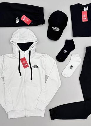 Набір the north face: кофта + штани + футболка + шорти + кепка + 2пари носків