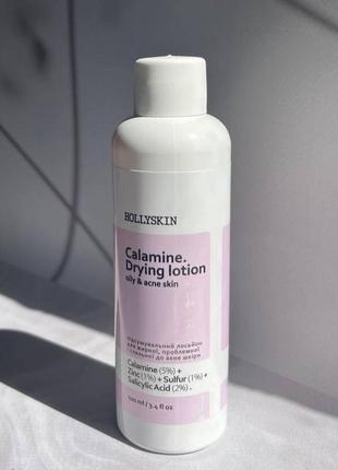 Подсушивающий лосьон для жирной, проблемной и склонной к акне кожи hollyskin calamine drying1 фото