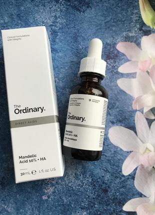 The ordinary mandelic acid 10% + ha легкий пилинг с миндальной кислотой