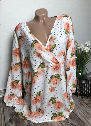 Удлиненная блузка в цветах