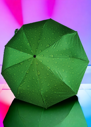 Зелений: "emerald essence" - жіноча складана парасолька з 9 комбінованими спицями, легка і міцна.
