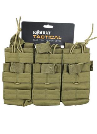 Подсумок тактический под магазины ак kombat uk triple duo mag pouch койот dm_11