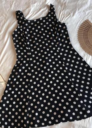 Нарядное платье в горошек из натуральной вискозы (размер 38-40)1 фото