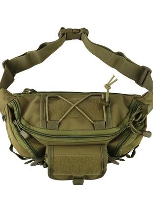 Сумка-бананка тактическая на пояс сумка боковая бедра военная поясная tactical waist bag размер койот va_33