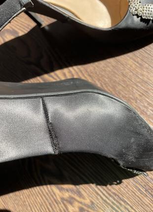 Туфли черные атласные manolo5 фото