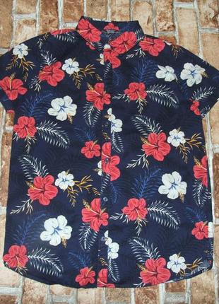 Стильная хлопковая рубашка тениска мальчику  13 - 14 лет primark