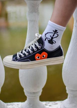 Кеды конверс женские converse cdg low black, кеды жюнкие конверс10 фото