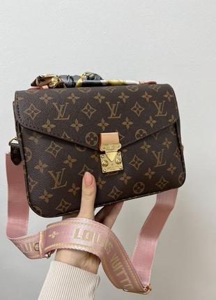 Сумка louis vuitton pochette metis new brown/pink1 фото