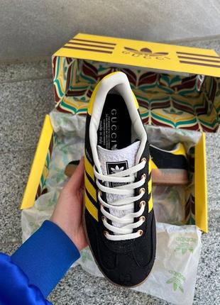 Кроссовки gucci x adidas gazelle black2 фото