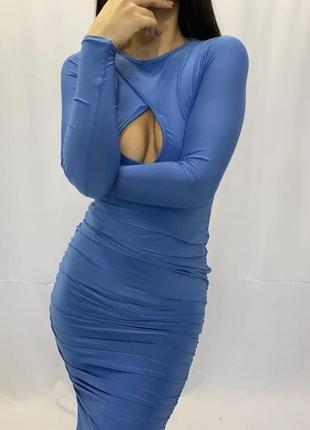 Платье голубое от бренда plt